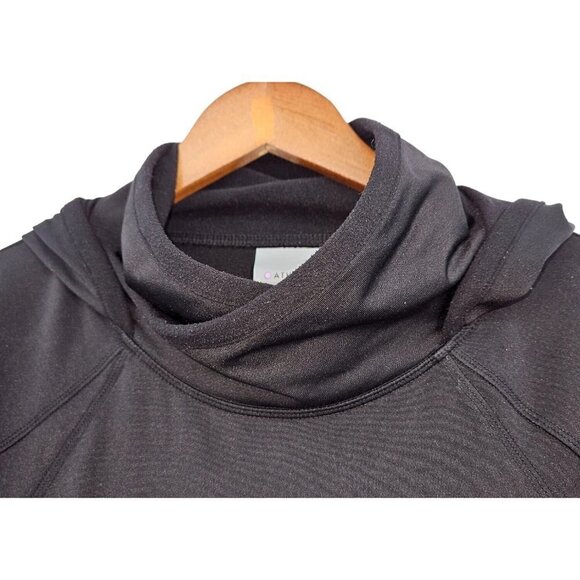 Athleta Womens Pullover Hoodie Sweatshirt Kangaroo Zip Pocket Medium 8 10 Black - Picture 7 of 16